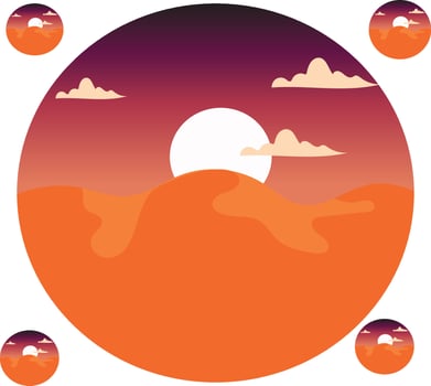 set wild desert landscape vector