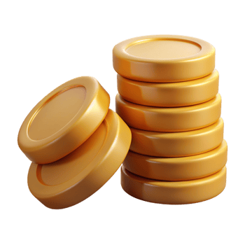 Stack of Gold Coins 3d Icon png