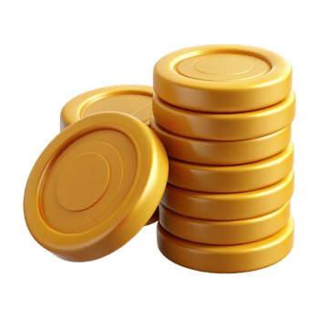 Stack of Gold Coins 3d Object png