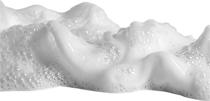 Close-up of Frothy White Foam Texture. png