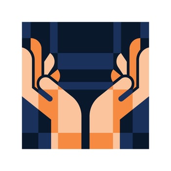 ILLUSTRATION 137, GEOMETRIC ILLUSTRATION OF HAND vector