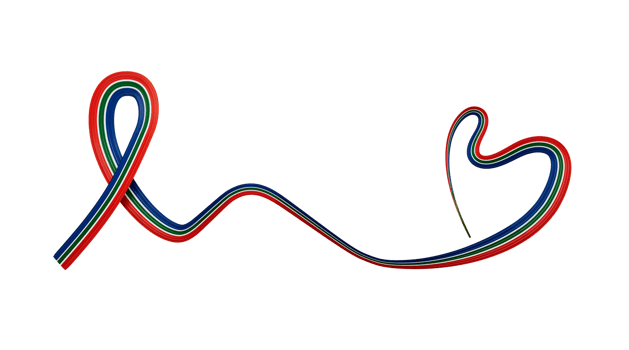 3d Flag Of South Africa Heart Shape Shiny Wavy Awareness Ribbon, 3d illustration png