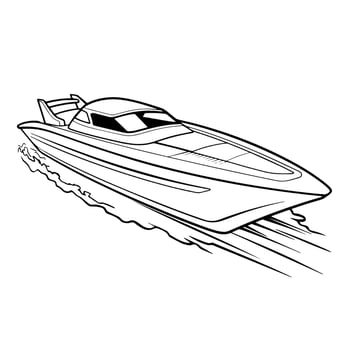 Cruise through designs with a speed boat outline icon, perfect for marine themes. vector