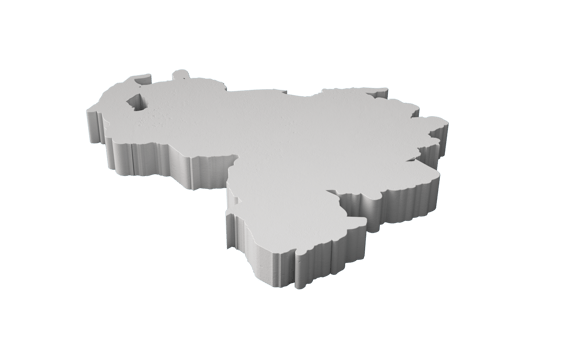 Venezuela map white 3D illustration png