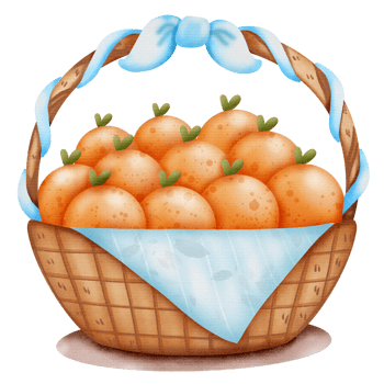 Watercolor orange basket. png