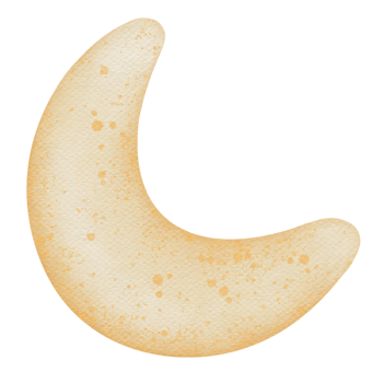 gold yellow crescent moon watercolor illustration png