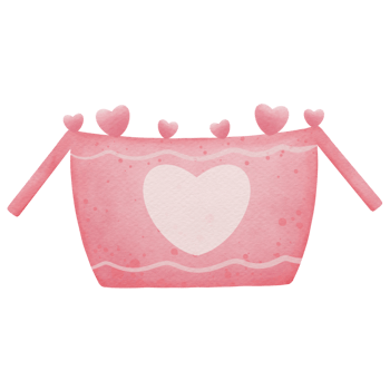 Watercolor mini heart on cute cup png