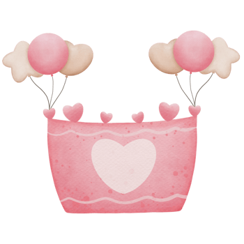 Watercolor pink Hot Air Balloon png