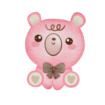 Pink cute bear png