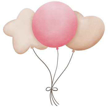 Pink balloon watercolor png