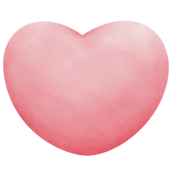Pink heart watercolor illustration png
