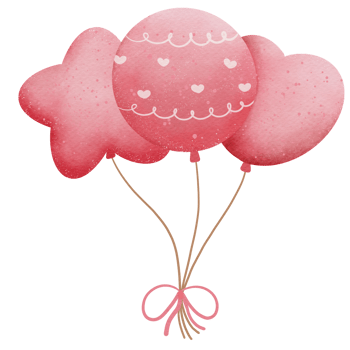 Heart pink balloon watercolor png
