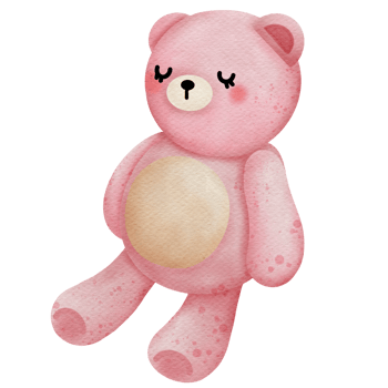 Pink cute bear sleep png