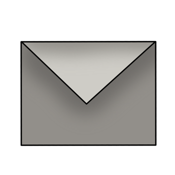 Simple Grey Square Envelope on a Transparent Background png