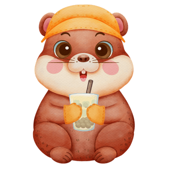 Cute groundhog in watercolor illustration png