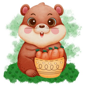 Cute groundhog in watercolor illustration png