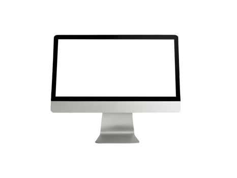 Laptop computer with blank transparent screen and background png