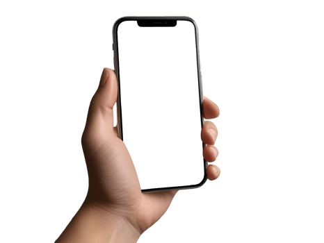 Hand holding smart phone Mockup and screen Transparent png