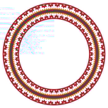 Vintage frame border ornament. Ethnic seamless round pattern. Mandala Floral Baroque. Classic antique ornate element. Decorative border for frame, textile, fabric, rug, tattoo, ceramic. vector