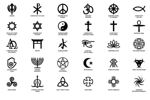 Mystical Religious Symbols Of Different Cultures vector