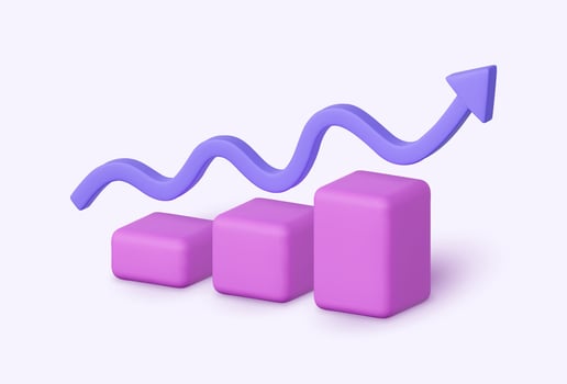 3D realistic upward arrow. Represents successful business strategy. vector