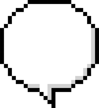 8bit retro game pixel speech bubble balloon icon sticker memo keyword planner text box banner png