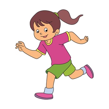 Girl doing jogging in the morning vector