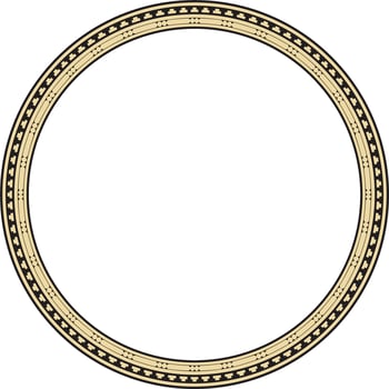 round gold and black seamless classic byzantine ornament. Infinite circle, border, frame Ancient Greece, Eastern Roman Empire. Decoration of the Russian Orthodox Church. vector