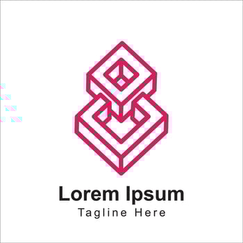 VO letter rectangle shape logo design icon vector