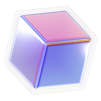 Cube 3D abstract shapes illustration with chrome effects png
