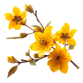 Vibrant Yellow Autumn Flower Branch Cut Out Stock Photo Collection png