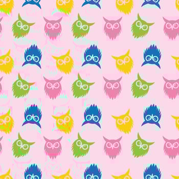 Owl Show Seamless Pattern Design vector