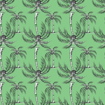 Palm Trees In Vietnam Seamless Pattern Design vector