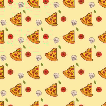 Pizza Pieces Seamless Pattern Design vector