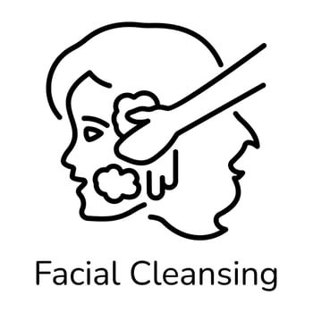 Trendy Facial Cleansing vector