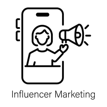 Trendy Influencer Marketing vector
