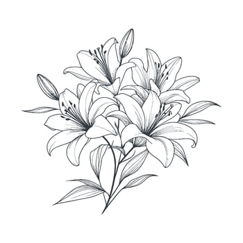 illustration of lily flowers vector