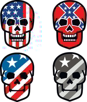 skull and flag of USA, grunge.vintage design t-shirts vector
