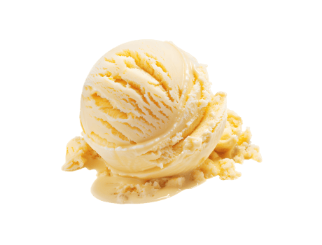 Vanilla ice cream scoop on a transparent background. Generative by AI png