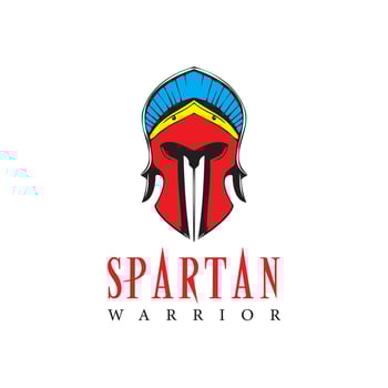 Spartan Warrior Emblem - Bold Red and Black Helmet Logo vector