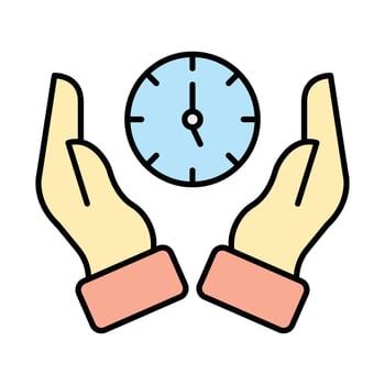 Time Save Line Filled Icon Design vector