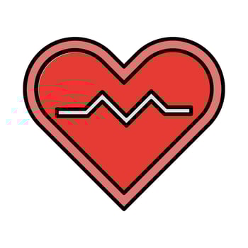 Heart Beat Line Filled Icon Design vector