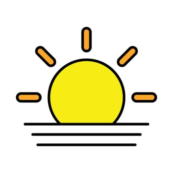 Sunset Line Filled Icon Design vector
