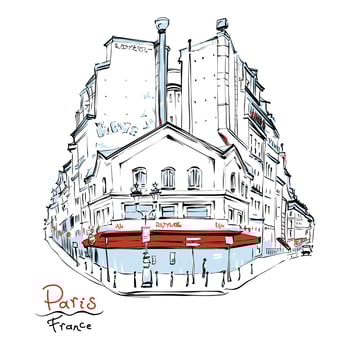 Typical Parisian house, France vector