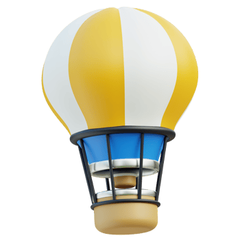Hot Air Balloon Icon 3D Design png