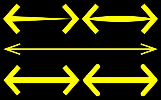 Arrow pointing both sides, direction sign, right and left side arrow icon. vector