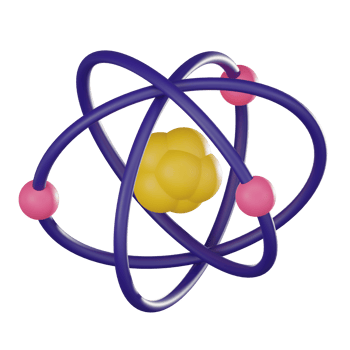 Atomic insight, of Atomic structure for scientific exploration, education. 3D Render png