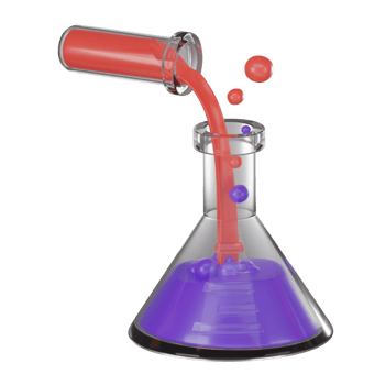 Scientific Chemistry with Liquid Mix. 3D Render png