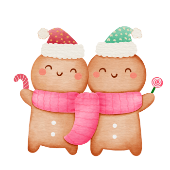 Ginger bread watercolor illustration christmas png