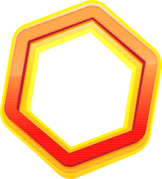Hexagon 3D Shape Y2K style png